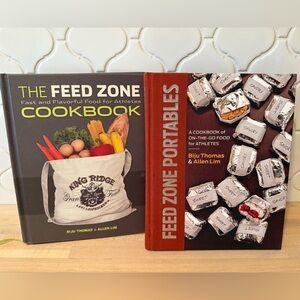 Lot of 2 Feed Zone & Feed Zone Portables Cookbooks for Athletes